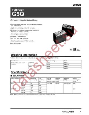 G5Q-1-DC12 datasheet  
